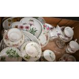 Set of twelve Royal Albert Flower of the Month series tea cups and saucers and a matching coffee cup