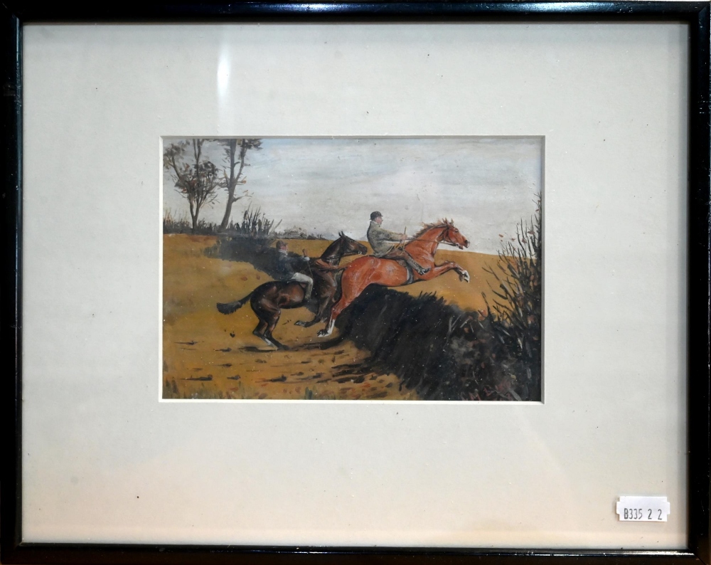 Dixon - A trio of horse racing studies, gouache, signed, 12 x 17 cm - Image 5 of 10