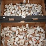 Collection of approx 130 Goss and other crested china ornaments to/w various other souvenir china (2