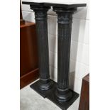 A pair of bronzed composite classical column jardiniere stands, 104 cm high