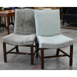 A pair of Georgian style side chairs (non matching fabric)