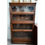 Early 20th century oak Globe-Wernicke barrister's bookcase with four glazed stacking sections -