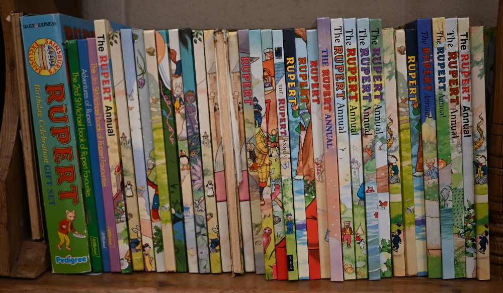 Thirty-four Rupert Bear annuals, mostly 1980s/90s, to/w two facsimile annuals, and related - Image 3 of 3