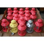 Sixteen Ikea pink tea-light lanterns and two other similar lanterns (box)