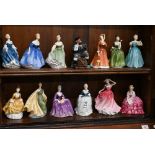 Twelve Royal Doulton china figures of ladies - Enchantment HN2178, Fleur HN2368, Julia HN2705,
