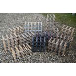 Twelve wood/steel wine racks, various sizes (12)