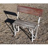 A vintage folding tram bench seat, a/f