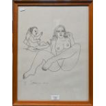 F N Souza (1924-2002) - Mother and child, ltd ed 27/50 print, pencil signed and dated 1975, 45 x