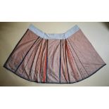 A 19th century Chinese bridal apron-skirt, pleated brocade red silk with metallic thread