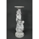 A large Parian style figural jardinière stand, approx.. 26 cm dia. x 90 cm h