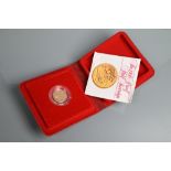 An Elizabeth II gold proof half sovereign, in fitted box, dated 1980