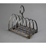 Edwardian silver six-division toast rack James Dixon & Son, Sheffield 1908, 4.1oz, 11cm wide