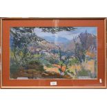 Phyllis Bray (1911-1991) - Provencal landscape, gouache, signed, 33 x 55 cm