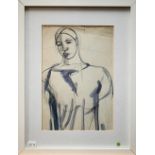 Circle of Christopher Wood (1901-1930) - Figure Study, pencil and watercolour, 29 x 20 cm