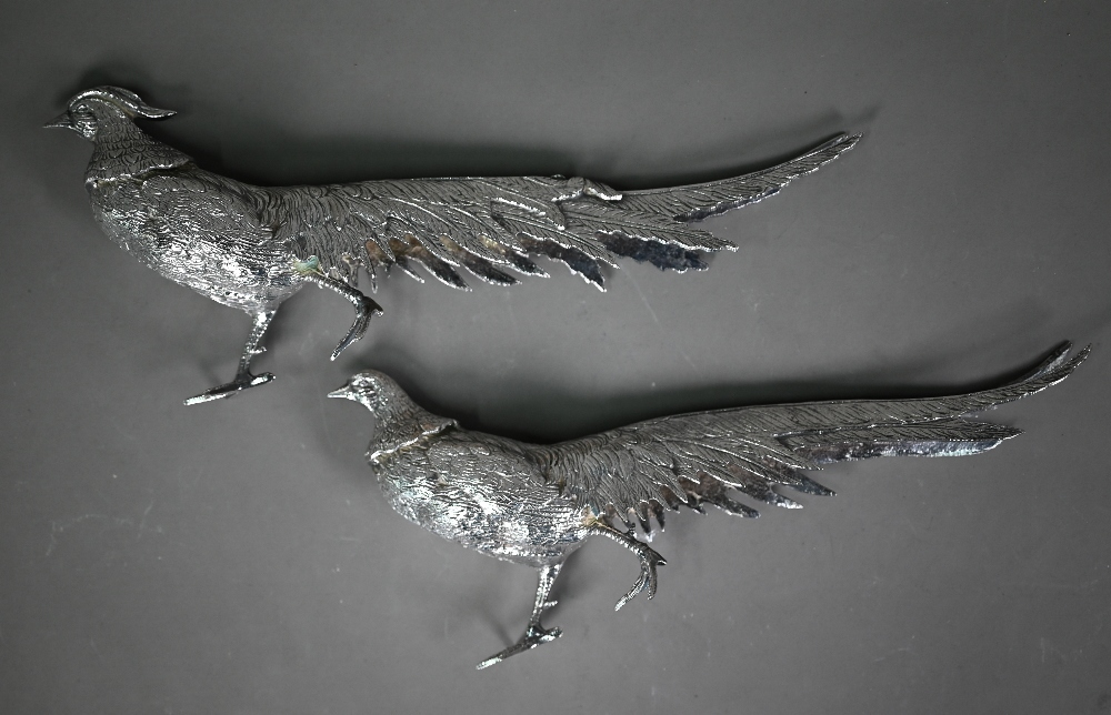 Two silver-plated pheasant table-ornaments, 30 cm long - Image 5 of 5