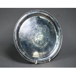 A Victorian silver letter salver with milled rim, Martin, Hall & Co, London 1883, 7.6oz, 21cm