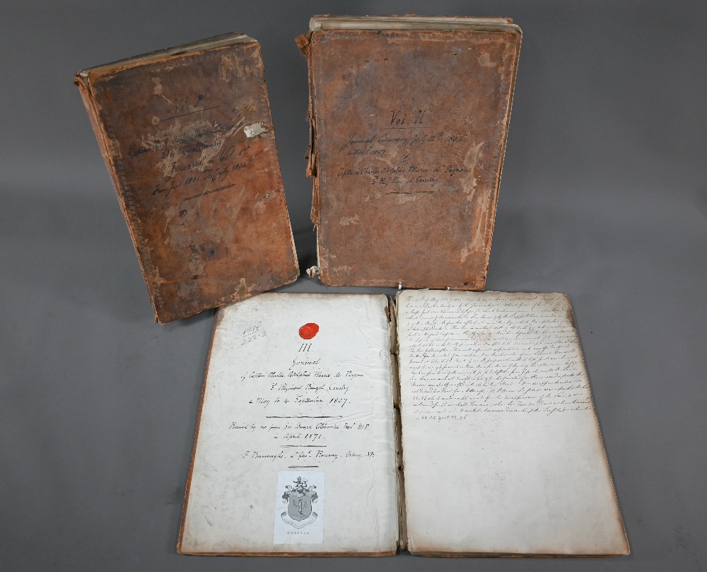 Military history: three early 19th century manuscript volumes, The Journals of Charles Adolphus