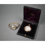 WITHDRAWN A continental 18K cased fob watch retailed by Hamilton & Inches,