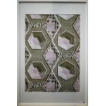 John Aldridge RA (1905-1983) - 'Hexagon', wallpaper sample, 1946, 69 x 49 cm