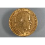 An Edward VII gold sovereign, dated 1910