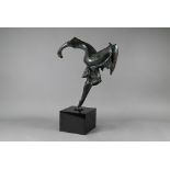 Isaac Kahn, a large bronze abstract figure, female dancer, signed limited edition 3/4, AP, raised on