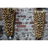 Munari, Italy, a pair of Reef 104 design gilt painted wall lights, 56 cm h (2)