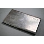 Heavy quality engine-turned silver cigarette case, Birmingham 1950, 6.5oz