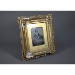 A 19th century Ambrotype photograph of a young lady, in gilt frame