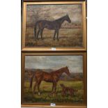 W Wasdell Trickett - A pair of horse studies, one inscribed 'Kitso', oil on canvas, one signed, 40 x