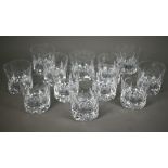 A set of twelve Tudor Glass heavy cut glass whisky tumblers (12) Five not marked