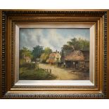 A H Vickers (1834-1919) - The old inn at Melford near Ipswich, oil on canvas, signed and dated