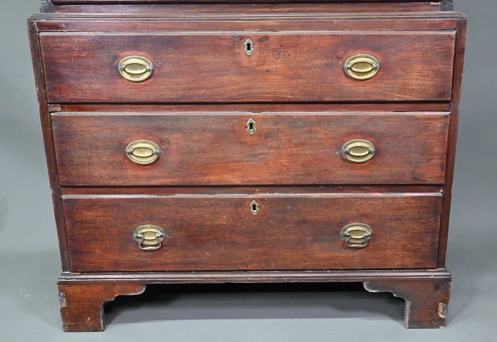 A George III mahogany chest on chest of three short over three long graduated drawers flanked by - Image 4 of 8