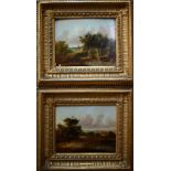 C Morris - A pair of 19th century pastoral views, oil on panel, 19 x 24 cm (2)