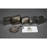 Naval interest - Five engraved steel seal-stamps with intaglio ship's badges - HM Submarine Aurocks,