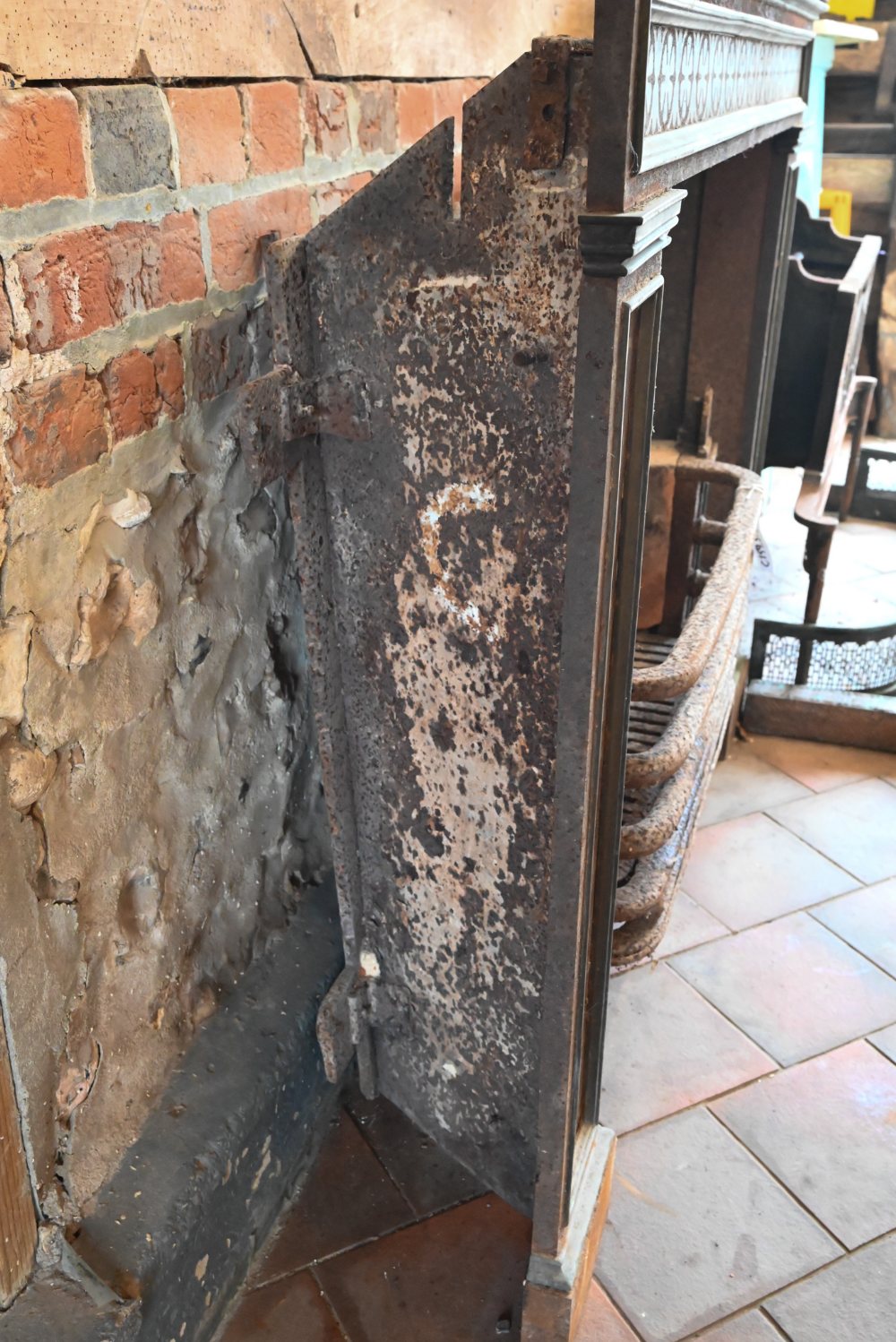 Two 19th century Adam style cast iron fireplaces / surrounds, both as removed and reclaimed from - Image 5 of 10