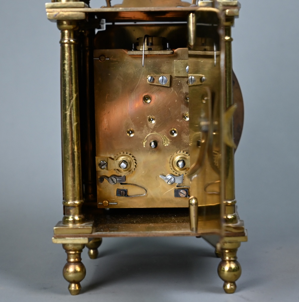 A contemporary miniature brass lantern clock, the 8-day movement striking the hours and half hours - Image 4 of 4