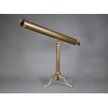 A Victorian Dolland of London 'Day & Night' telescope on tripod stand, dated 1870, 80 cm long