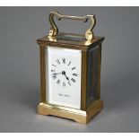 A Mappin & Webb retailed brass carriage clock c/w key