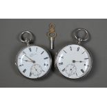 A silver cased pocket watch by La Trobe, Bristol, the key wind chain fusee movement No. 26658,