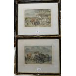 J F Herring Jr (1815-1907) - A pair of studies of horse and ponies in a landscape, watercolour,