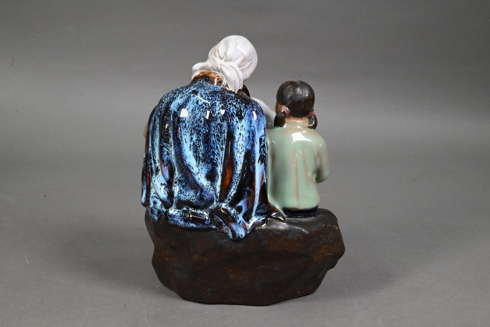 Four 20th century Chinese Shiwan lead-glazed mudmen figures, signed 'Wan Jiang' and three other - Image 7 of 17