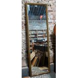 An old giltwood and composite framed tall mirror, a/f, 191 cm h x 60 cm w