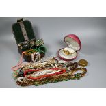 WITHDRAWN Collection of vintage and later costume jewellery including beads, necklaces,