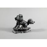 A 19th century Chinese bronze figure of a Buddhistic guardian lion, possibly an incense stand,