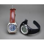 A radio controlled Ana-Digit LCD screen wristwatch to/w a Science Museum radio controlled watch (