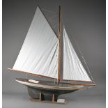 An antique wooden pond-yacht, 101 x 93 cm on stand