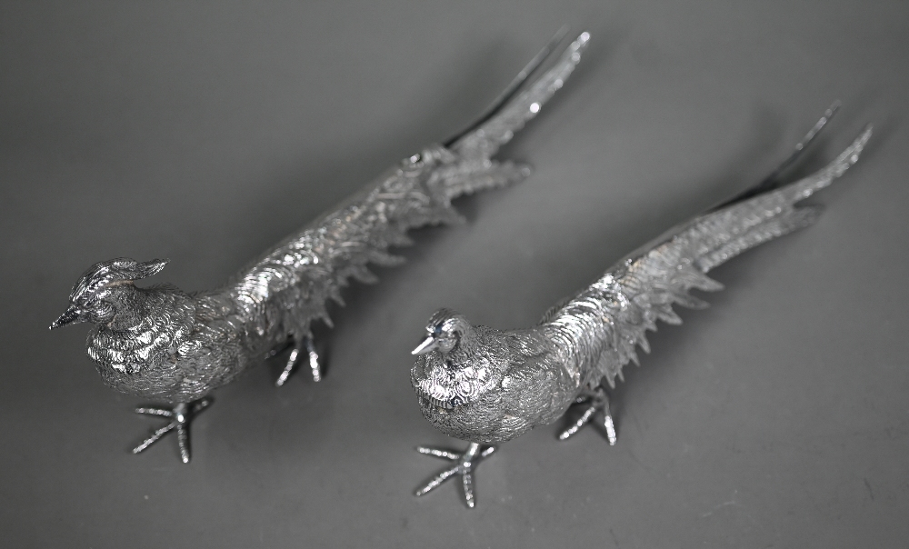 Two silver-plated pheasant table-ornaments, 30 cm long - Image 4 of 5