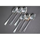 A set of six George III old English pattern silver dessert spoons, William Eley, London 1811, 6.3oz