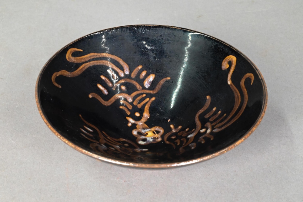 A Chinese Southern Song style Jizhou stoneware bowl, the interior with three paper-cut phoenix - Image 2 of 7