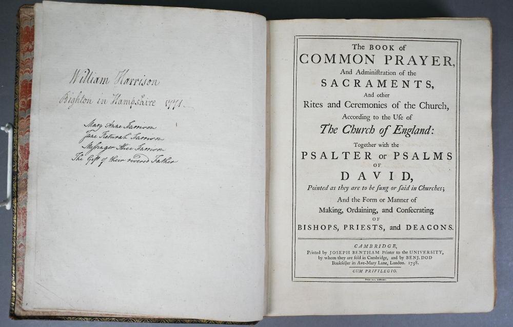 Holy Bible, notes by Rev Alexander Fortescu[sic], Rector of Stretton, Winchester 1774, gilt dec full - Image 5 of 5